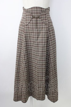 画像: axes femme / コルセット風チェック柄スカート  パープル T-26-01-16-023-AX-SK-SA-ZT