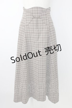 画像: axes femme / コルセット風チェック柄スカート  パープル T-26-01-16-023-AX-SK-SA-ZTK549