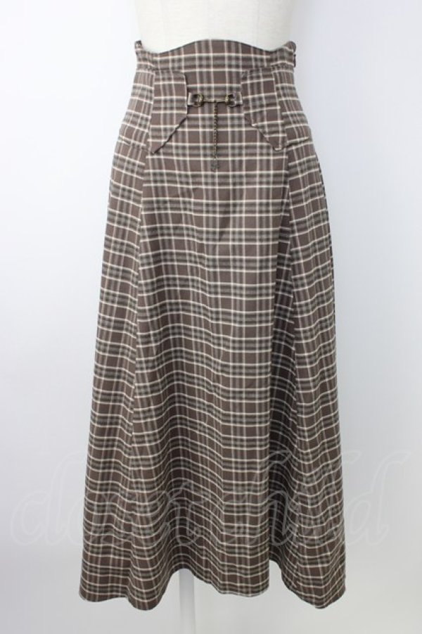 画像1: axes femme / コルセット風チェック柄スカート  パープル T-26-01-16-023-AX-SK-SA-ZTK549 (1)