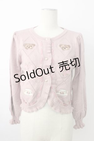 画像: axes femme kawaii / Rosy Bearニットカーデ  ピンク T-26-01-18-003-AX-TO-SA-ZT560