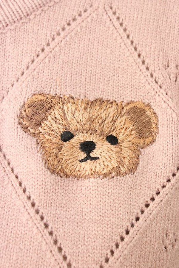 画像3: axes femme kawaii / Rosy Bearニットカーデ  ピンク T-26-01-18-003-AX-TO-SA-ZT (3)