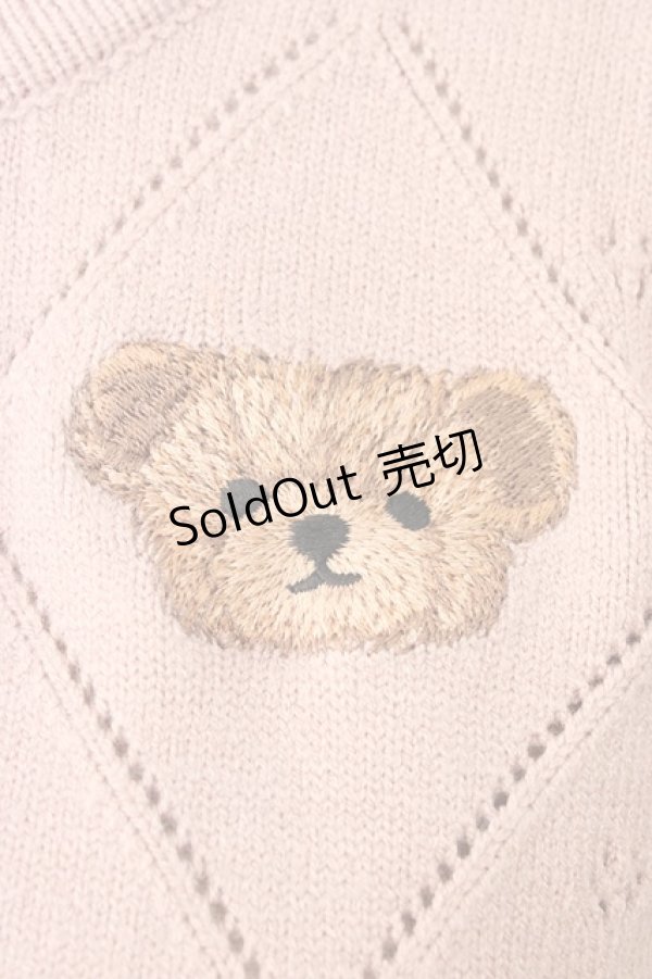 画像3: axes femme kawaii / Rosy Bearニットカーデ  ピンク T-26-01-18-003-AX-TO-SA-ZT560 (3)