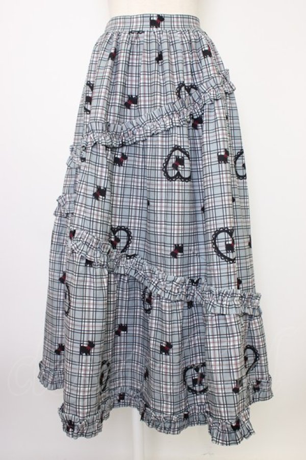 画像1: axes femme kawaii / おさんぽテリア柄スカート  黒チェック T-26-01-18-028-AX-SK-SA-ZT (1)