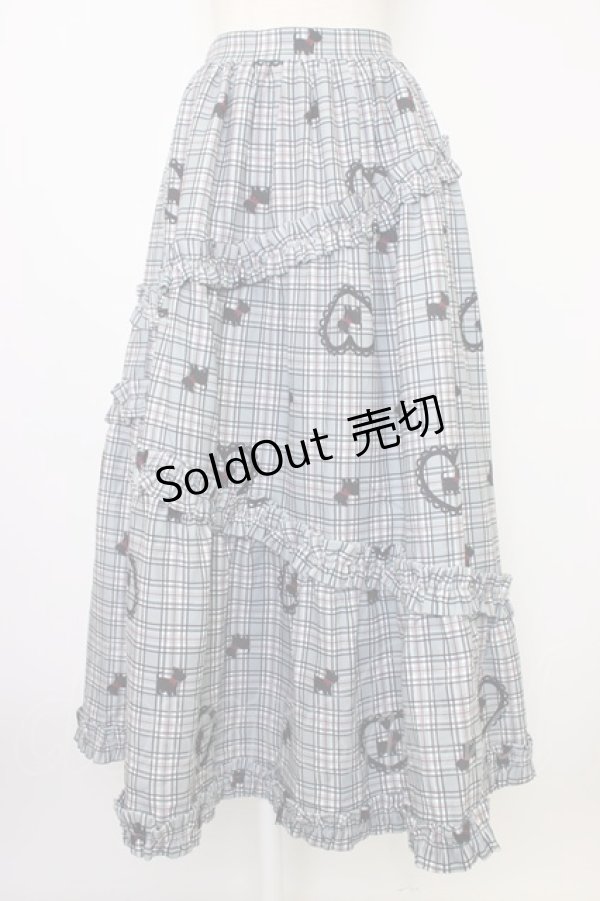 画像1: axes femme kawaii / おさんぽテリア柄スカート  黒チェック T-26-01-18-028-AX-SK-SA-ZT570 (1)