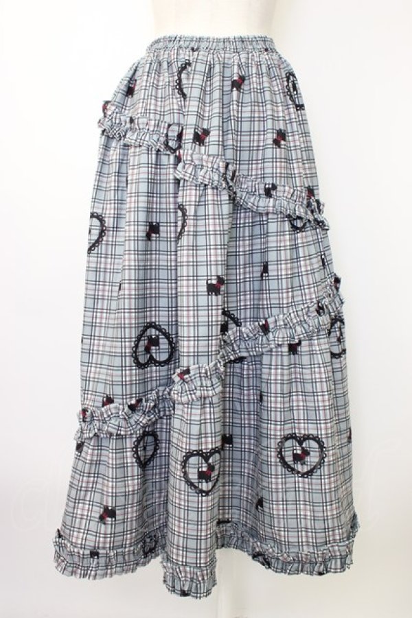 画像2: axes femme kawaii / おさんぽテリア柄スカート  黒チェック T-26-01-18-028-AX-SK-SA-ZT (2)