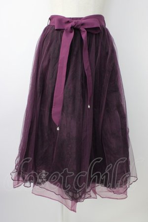 画像: axes femme POETIQUE / バックフリルチュールスカート M パープル T-26-01-18-029-AX-SK-SA-ZT