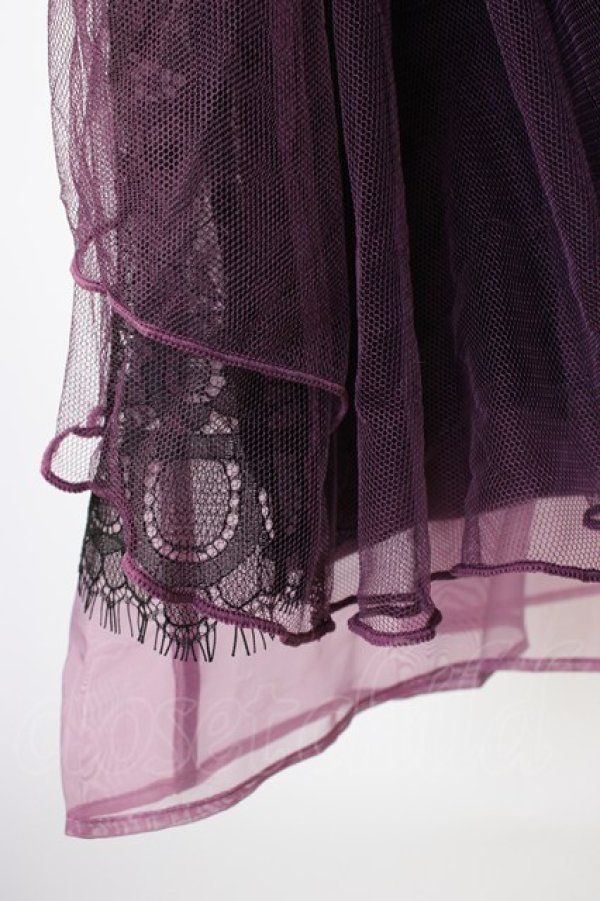 画像4: axes femme POETIQUE / バックフリルチュールスカート M パープル T-26-01-18-029-AX-SK-SA-ZT (4)