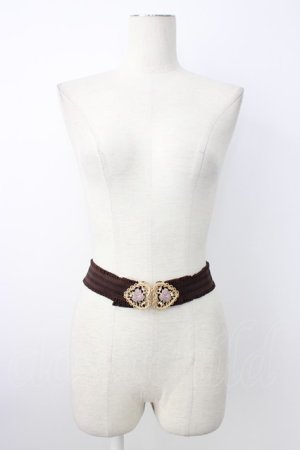 画像: axes femme / ハートローズゴムベルト  ブラウン T-26-01-18-035-AX-ZA-SA-ZT