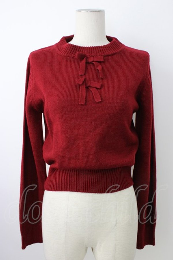 画像1: Fi.n.t / ダブルリボンニット  ボルドー T-26-01-18-005-CA-TO-SA-ZT (1)