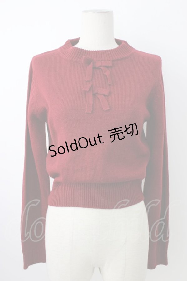 画像1: Fi.n.t / ダブルリボンニット  ボルドー T-26-01-18-005-CA-TO-SA-ZT560 (1)