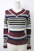 画像1: axes femme POETIQUE / ボーダーVネックニット  マルチカラー T-26-01-18-006-AX-TO-SA-ZT (1)