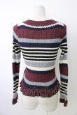 画像2: axes femme POETIQUE / ボーダーVネックニット  マルチカラー T-26-01-18-006-AX-TO-SA-ZT (2)