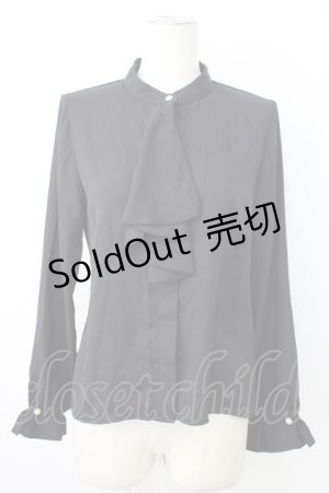 画像: axes femme / プチハイネックブラウス  黒 T-26-01-18-007-AX-BL-SA-ZT560