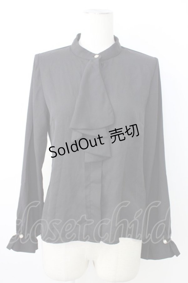 画像1: axes femme / プチハイネックブラウス  黒 T-26-01-18-007-AX-BL-SA-ZT560 (1)