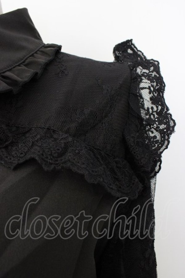 画像4: axes femme POETIQUE / レースデザインガーリーブラウス M クロ T-26-01-18-008-AX-BL-SA-ZT (4)