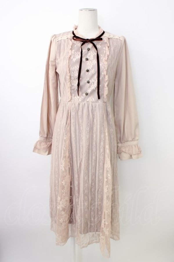 画像1: axes femme / 総レースワンピース  ピンク T-26-01-18-009-AX-OP-SA-ZT (1)