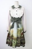 画像1: With Puji / 絵画風プリント長袖ワンピース S グリーン T-26-01-18-010-EL-OP-SA-ZT (1)