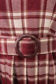 画像3: axes femme POETIQUE / チェック柄ベルト付きチュニ  ボルドーチェックＸ白 T-26-01-18-011-AX-OP-SA-ZT (3)