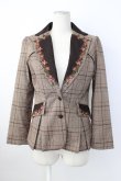 画像1: axes femme NOSTALGIE / 刺繍入りグレンチェックジャケット M ブラウン T-26-01-18-017-AX-JA-SA-ZT (1)