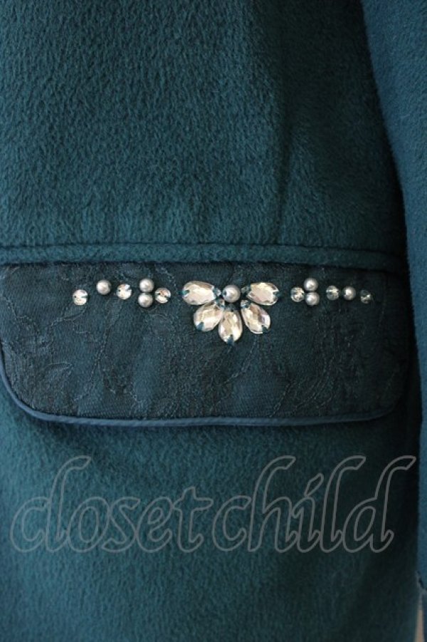 画像3: axes femme / レース襟チェスターコート  グリーン T-26-01-18-021-AX-CO-SA-ZT (3)