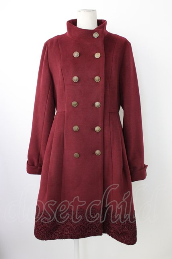 画像1: axes femme Red label / スタンド襟ダブルボタンコート M ボルドー T-26-01-18-022-PU-CO-SA-ZT (1)