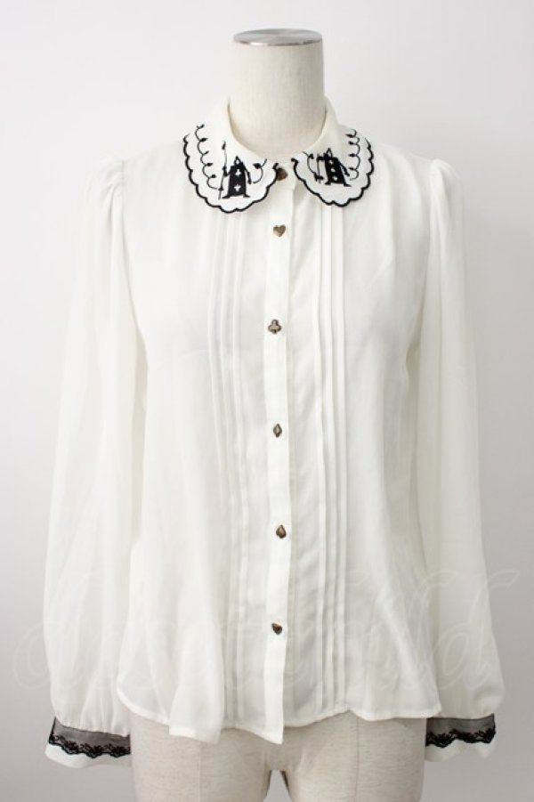 画像1: axes femme POETIQUE / ふしぎの国のアリス/ブラウス M ホワイト T-26-01-21-001-AX-BL-SA-ZT (1)