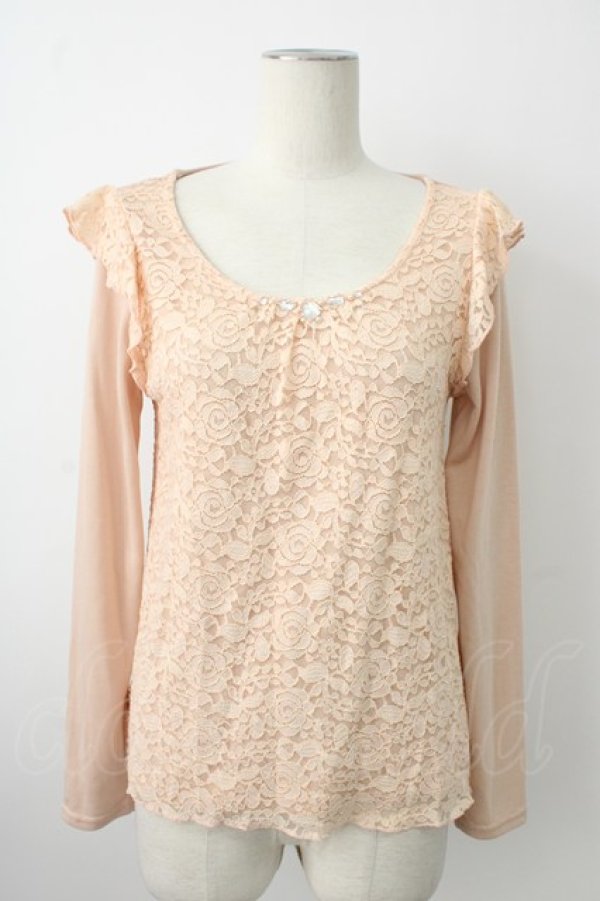 画像1: axes femme / レース使いプルオーバー M ピンク T-26-01-21-003-AX-TO-SA-ZT (1)