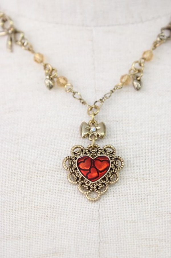 画像2: axes femme / ハートＸリボンネックレス  ゴールド T-26-01-21-032-AX-AC-SA-ZT (2)