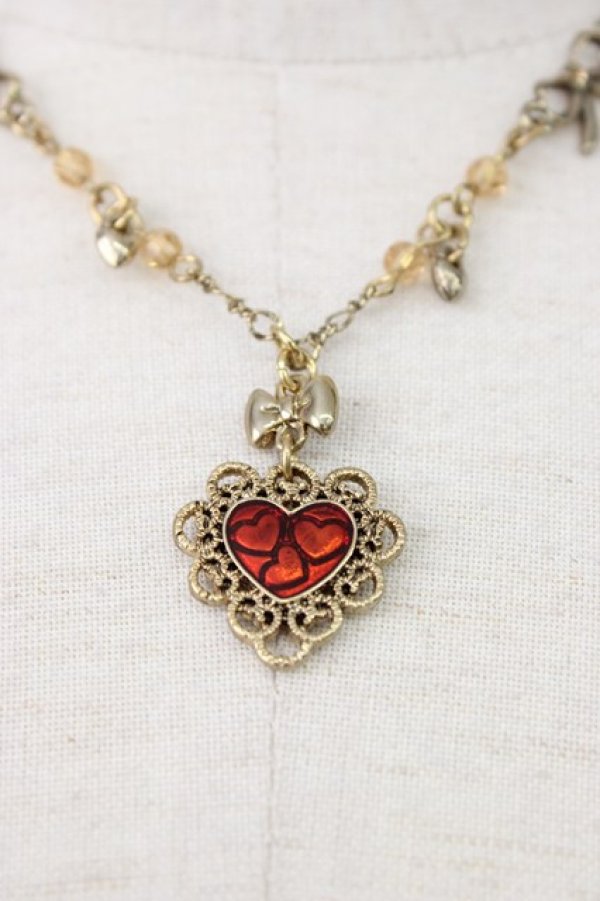 画像3: axes femme / ハートＸリボンネックレス  ゴールド T-26-01-21-032-AX-AC-SA-ZT (3)