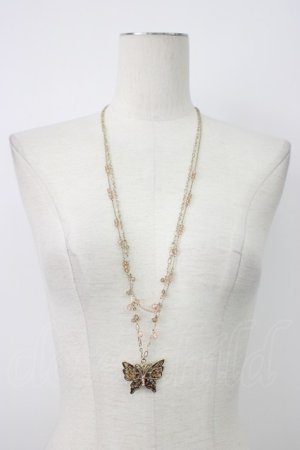 画像: axes femme / ステンドエポ蝶ネックレス  アワピンク T-26-01-21-033-AX-AC-SA-ZT394F006