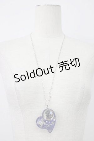 画像: axes femme / 時計ハートモチーフネックレス  青Ｘシルバー T-26-01-21-035-AX-AC-SA-ZT