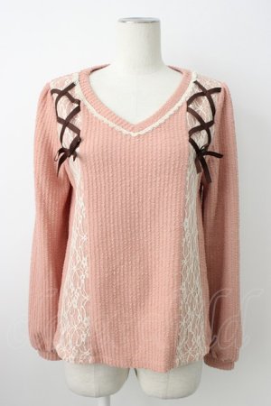 画像: axes femme / レースアッププルオーバー M ピンク T-26-01-21-004-AX-TO-SA-ZT566