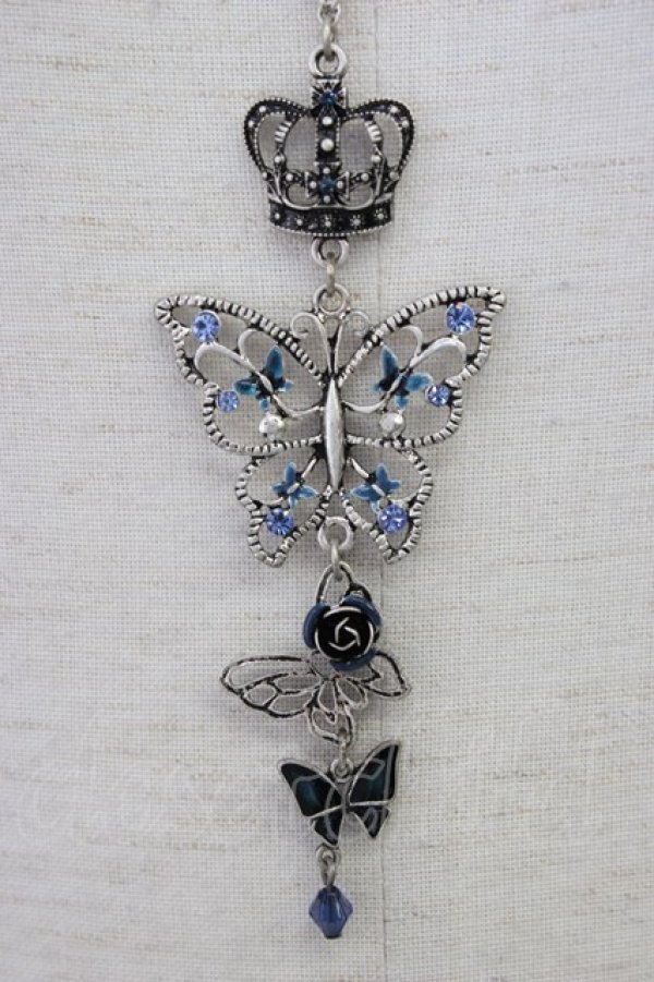 画像2: axes femme / 蝶々つなぎロングネックレス  シルバー T-26-01-21-036-AX-AC-SA-ZT (2)