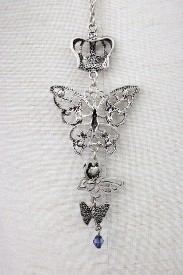 画像3: axes femme / 蝶々つなぎロングネックレス  シルバー T-26-01-21-036-AX-AC-SA-ZT (3)
