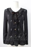 画像1: axes femme / 音符刺繍ブラウス  ブラック T-26-01-21-007-AX-BL-SA-ZT (1)
