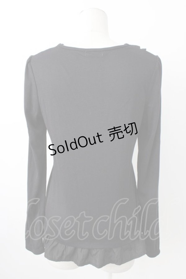 画像2: axes femme / 音符刺繍ブラウス  ブラック T-26-01-21-007-AX-BL-SA-ZT (2)