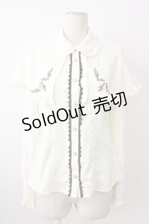 画像: axes femme kawaii / 刺繍入りケープ付2wayブラウス M キナリ T-26-01-21-002-AX-BL-SA-ZT