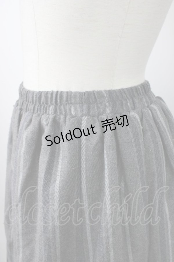 画像3: axes femme / 裾フロッキーローズストライプスカート  グレーＸ黒 T-26-01-21-015-AX-SK-SA-ZT552 (3)