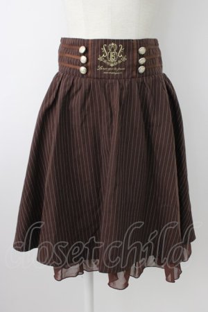 画像: axes femme POETIQUE / ナポレオン風ストライプスカート  ブラウン T-26-01-21-016-AX-SK-SA-ZT552