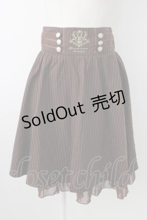 画像: axes femme POETIQUE / ナポレオン風ストライプスカート  ブラウン T-26-01-21-016-AX-SK-SA-ZH