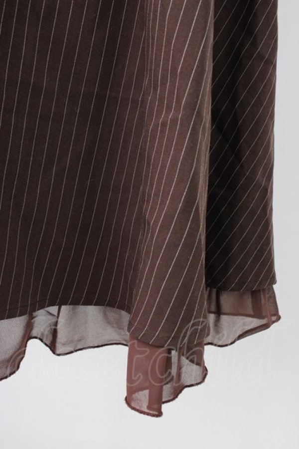 画像3: axes femme POETIQUE / ナポレオン風ストライプスカート  ブラウン T-26-01-21-016-AX-SK-SA-ZT (3)