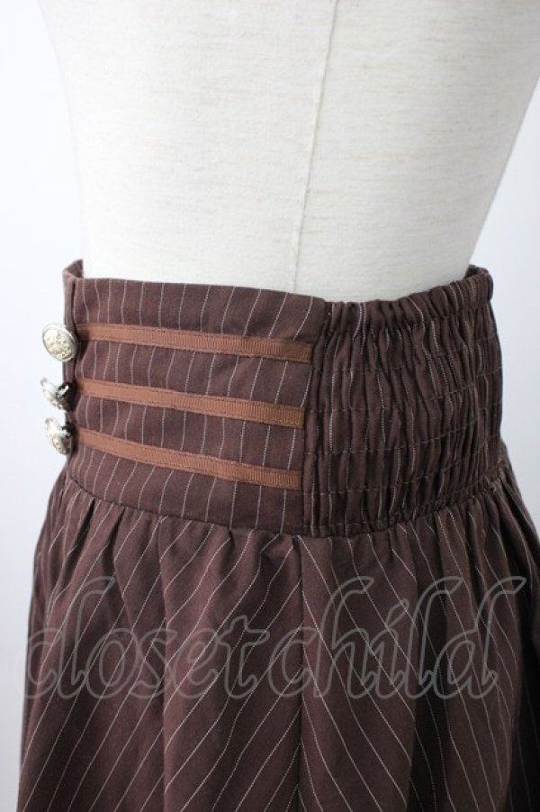 画像4: axes femme POETIQUE / ナポレオン風ストライプスカート  ブラウン T-26-01-21-016-AX-SK-SA-ZT (4)
