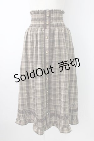 画像: axes femme / チェック柄2wayロングスカート  ブラウン T-26-01-21-017-AX-SK-SA-ZT552