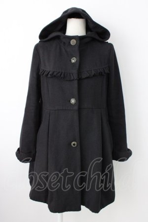 画像: axes femme / BackフリルAラインコート M ブラック T-26-01-21-018-AX-CO-SA-ZTC035