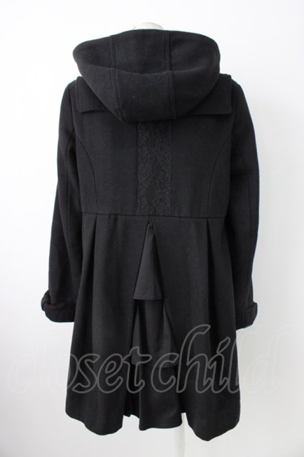 画像2: axes femme / BackフリルAラインコート M ブラック T-26-01-21-018-AX-CO-SA-ZT (2)