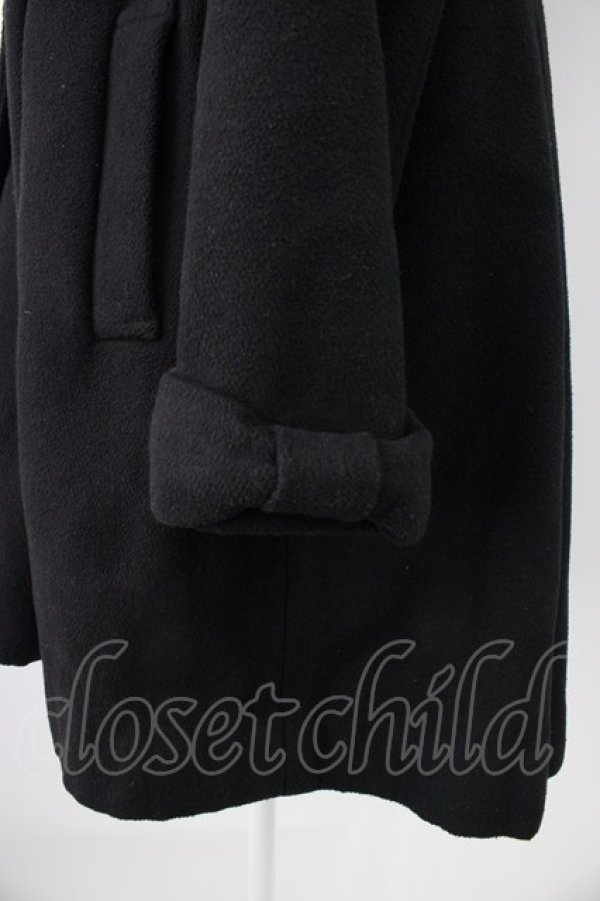 画像4: axes femme / BackフリルAラインコート M ブラック T-26-01-21-018-AX-CO-SA-ZT (4)