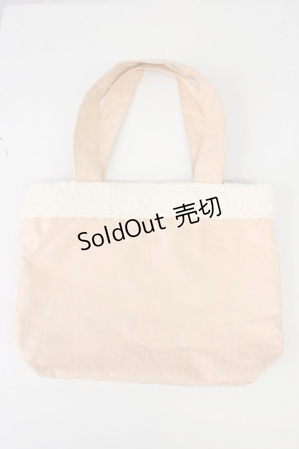 画像2: axes femme / ボア切替ミニトートバッグ  ピンクＸアイボリー T-26-01-21-019-AX-BG-SA-ZT511 (2)