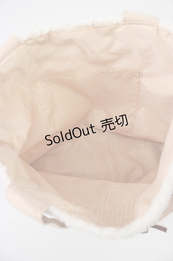 画像3: axes femme / ボア切替ミニトートバッグ  ピンクＸアイボリー T-26-01-21-019-AX-BG-SA-ZT511 (3)