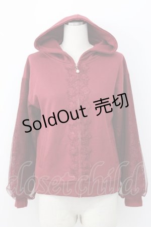 画像: axes femme / レース切替パーカー M ワイン T-26-01-25-001-AX-TO-SA-ZT