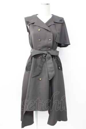 画像: axes femme / トレンチアシメジャンスカ  チャコール T-26-01-25-003-AX-OP-SA-ZT